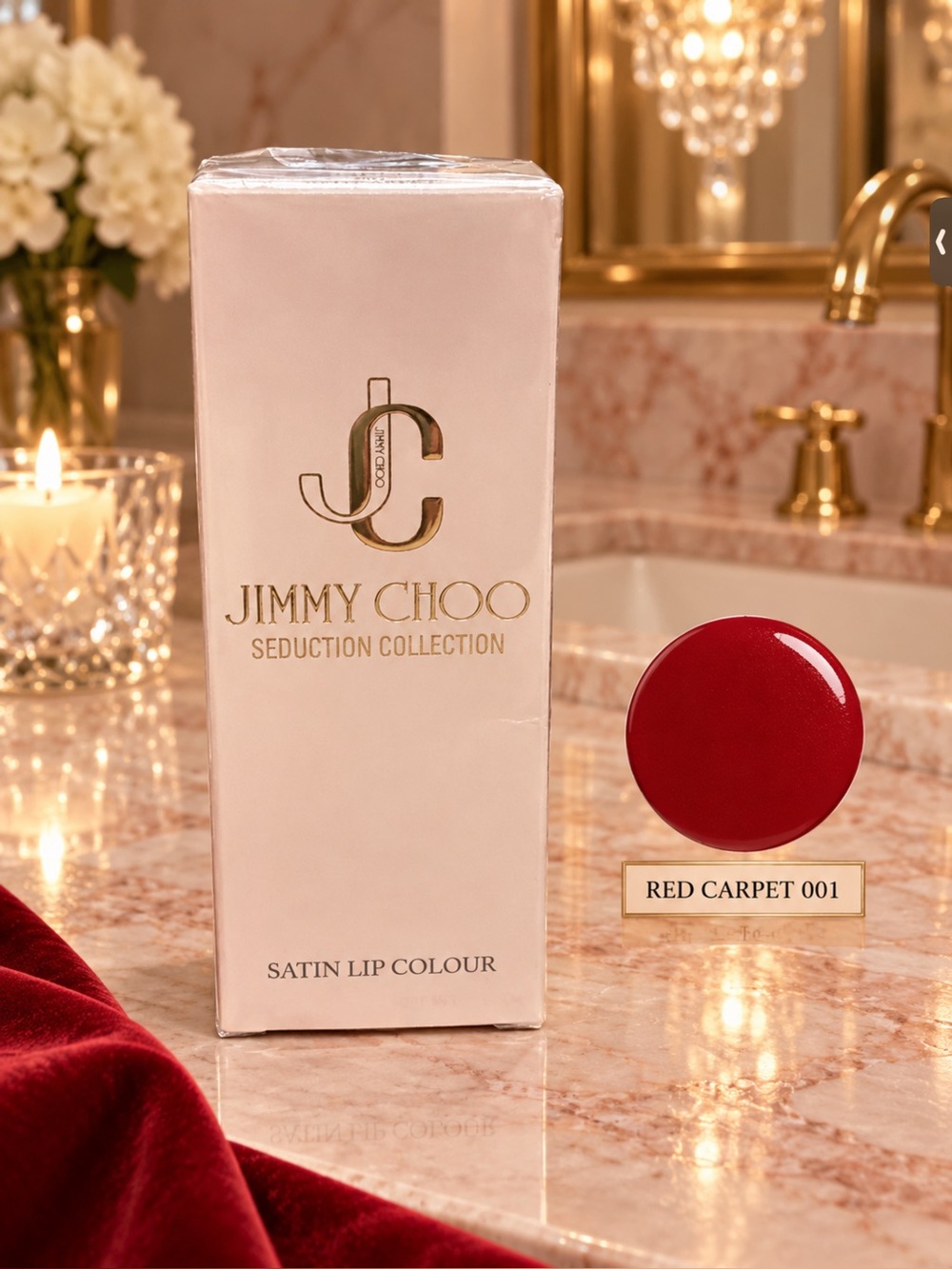 Jimmy Choo Red Carpet 001 Satin Lip Colour,NIP